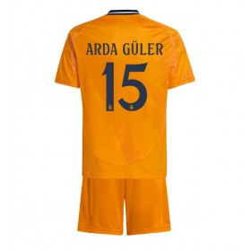 Real Madrid Arda Guler #15 Borta Kläder Barn 2024-25 Kortärmad (+ Korta byxor)